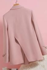 粉色西装外套女春装2023新款韩版设计感小众休闲气质百搭西服上衣