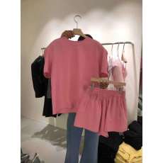 批发韩国东大门2026夏季新款时尚休闲纯色卫衣显瘦<b class='q'>短裤</b>休闲<b class='q'>运动</b>套装<b class='q'>女</b>