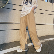 批发实拍实价 纯色垂坠感休闲西裤情侣复古百搭直筒长裤男女