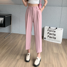 西装裤女春秋2022新款直筒休闲烟管女裤萝卜工装哈伦冬季加绒裤子