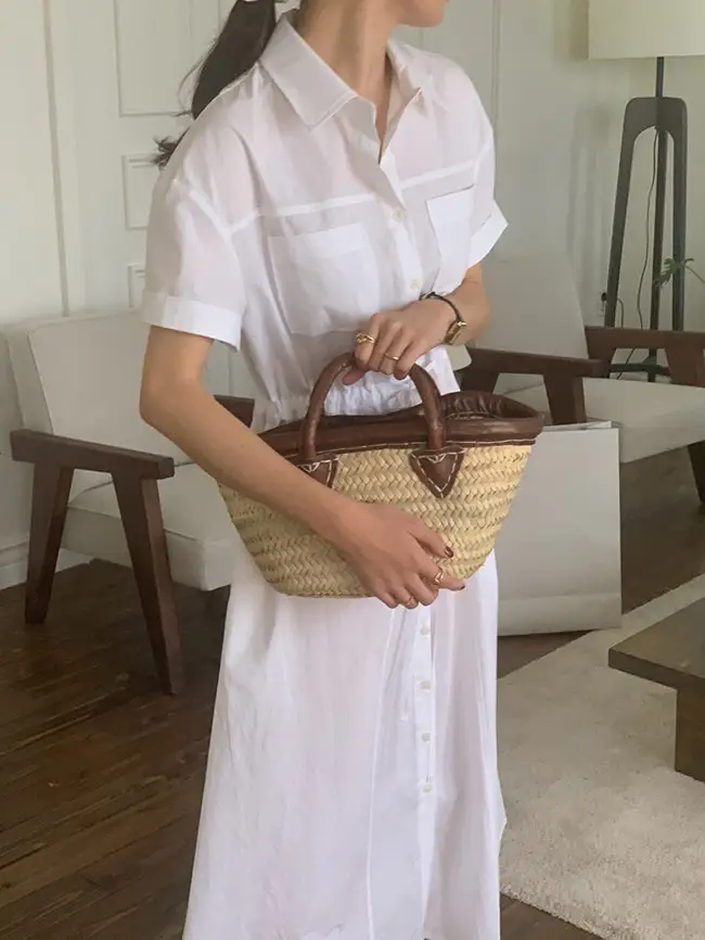 INS 극세한 기본 셔츠 원피스 상세 이미지 5