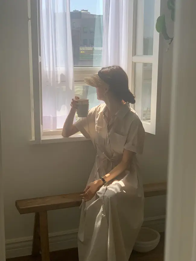INS 극세한 기본 셔츠 원피스 상세 이미지 29