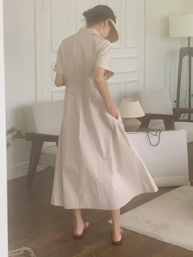 INS 극세한 기본 셔츠 원피스 상세 이미지 30