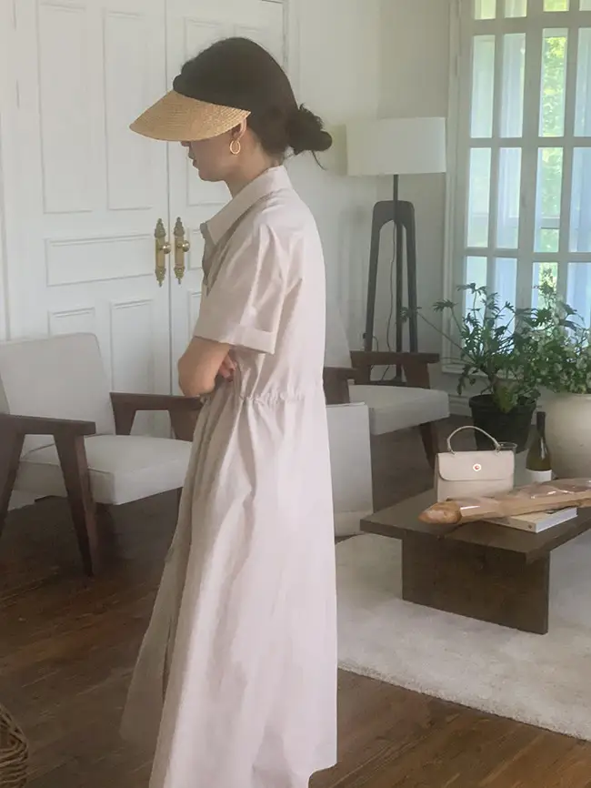 INS 극세한 기본 셔츠 원피스 상세 이미지 32