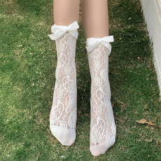 批发实拍不减 袜子女小腿袜蕾丝中筒袜夏季jk袜子<b class='q'>短袜</b>ins蝴蝶结潮流袜