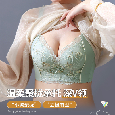 一件代发调整型聚拢无钢圈防下垂防外扩上托文胸新款厚薄款内衣