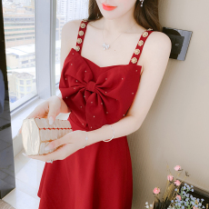 批发敬酒服2024红色高级感女神聚会结婚订婚<b class='q'>伴娘</b>平时可穿甜美吊带<b class='q'>裙</b>子