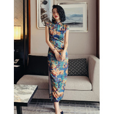 批发网红<b class='q'>旗袍</b>夏装新款2025老<b class='q'>上海</b>蚀骨年轻款少女复古中国风长款气质