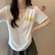 实拍#2023年短袖t恤女胖妹妹设计感小众宽松夏季大码上衣女
