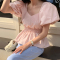 韩国夏季新款泡泡袖性感方领收腰显瘦松紧带衬衣女轮播图2