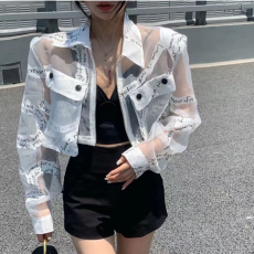 批发欧根纱轻薄防晒衣女款夏天薄开衫<b class='q'>大牌</b>字母外套透气防紫外线防晒服