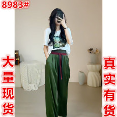 LILY MOST休闲运动套装女夏季新款时尚薄款设计感短袖长裤两件套