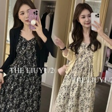 批发夏季显瘦<b class='q'>外出</b>哺乳吊带连衣裙--防晒衣两件套