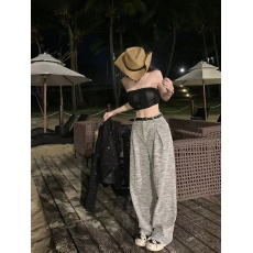批发titi小姐姐【小香松弛裤】高级感小香中高腰阔腿裤垂感直筒休闲裤