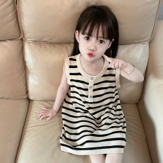 批发女童中小童连衣裙夏装2023韩版夏天裙T儿洋气时髦宝宝夏季裙子潮