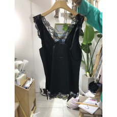 批发韩国东大门女装新款2023春夏蕾丝拼接无袖小吊带背心女打底上衣
