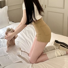 实拍实价 欧美夏纯色修身紧身短裤高腰弹力休闲A字热裤牛仔短裤女