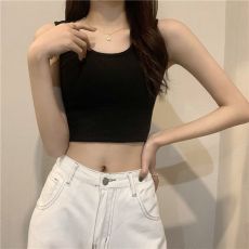批发2023新款夏装打底背心上衣后背交叉短款针织吊带内搭女外穿