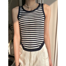 批发条纹针织吊带背心女夏内搭外穿2023新款时尚百搭洋气显瘦无袖上衣