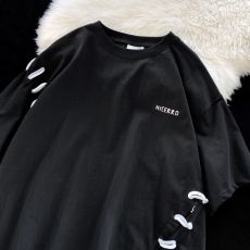 批发21支210g精梳纯棉 夏季独特设计感小众短袖t恤女宽松情侣潮牌<b class='q'>体恤</b>