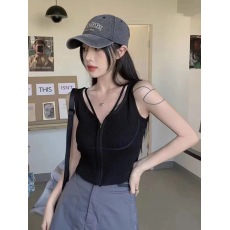 批发2026夏季甜酷辣妹针织吊带<b class='q'>背心</b><b class='q'>露</b><b class='q'>脐</b>上衣打底衫潮