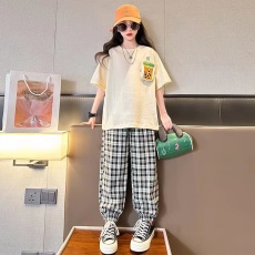 清仓不退不换女童夏装短袖套装洋气中大童装女孩夏季运动两件套