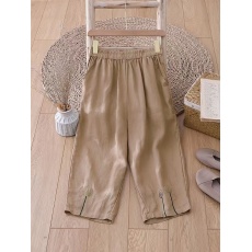 批发2026新款纯色<b class='q'>棉麻</b>哈伦<b class='q'>裤</b>女<b class='q'>裤</b>夏季松紧腰绣花宽松文艺休闲<b class='q'>裤</b>