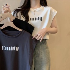 批发实拍纯棉无袖宽松显瘦韩版上衣女