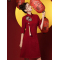 新娘敬酒服旗袍2023年新款春季小个子改良酒红色中式结婚连衣裙女轮播图2