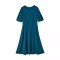 德玛纳2023夏季新款短袖圆领蓝色连衣裙后拉链休闲小格纹裙子女轮播图5