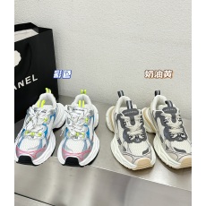 批发实拍 真皮 巴黎老爹鞋女2023春季新款网面厚底系带休闲百搭运动鞋