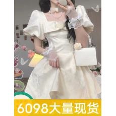 批发法式初恋绝美<b class='q'>蕾丝</b>蝴蝶结<b class='q'>连衣裙</b>女夏小个子温柔风高级感公主蓬蓬裙