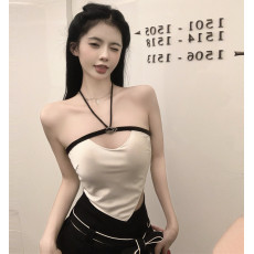 批发纯欲天花板斩<b class='q'>男</b>高级感辣妹女2022年夏季新款时尚挂脖性感吊带上衣