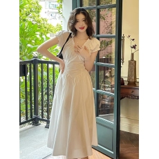 批发【白月光】新中式国风复古<b class='q'>连衣裙</b>夏季女梨形身材茶歇<b class='q'>长裙</b>