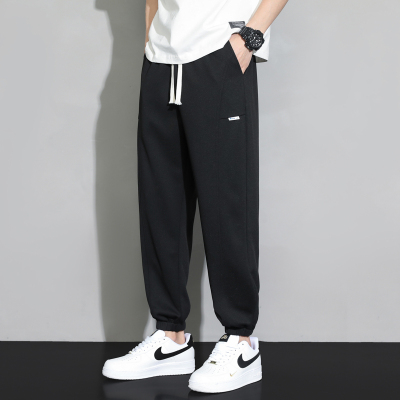实拍2023春夏裤子男士夏季百搭潮牌宽松长款休闲裤束脚运动男夏