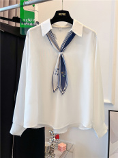 实拍实价~2023新款白色衬衣女春秋设计感小众新款衬衫气质上衣