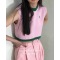 newbemyself 韩国代购 粉嫩时髦廓形针织背心短上衣马甲轮播图4