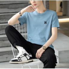 批发200克短袖T恤男夏季潮流男装2023新款宽松半袖上衣纯棉卡通印花衫