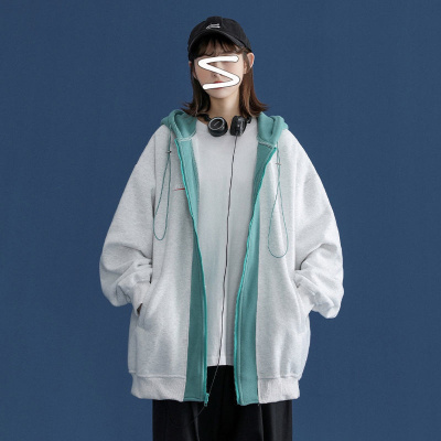 拼接外套女春季百搭炸街港风bf卫衣2023年新款宽松韩版学生ins潮