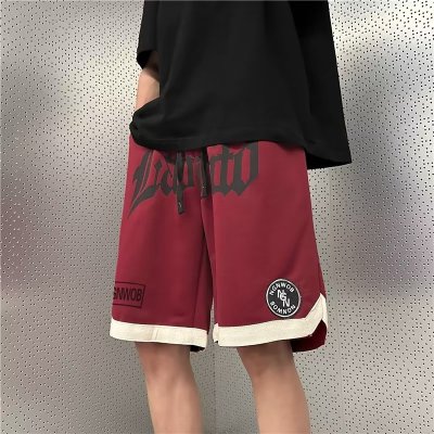 美式街头风短裤男夏季潮牌运动中裤百搭痞帅宽松休闲直筒五分裤子