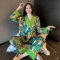 直播爆款2023春秋新款睡衣女冰雪丝长袖冰丝家居服套装薄款轮播图2