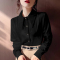 加绒POLO领长袖衬衫女春装2023新款内搭洋气上衣职业女士衬衣小衫轮播图4