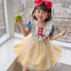 批发【原版面料+拉链】2023女童夏装新款韩版白雪公主<b class='q'>儿童</b>短袖连衣裙