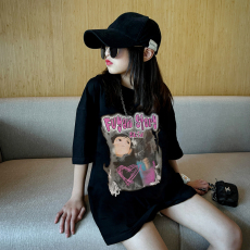 批发男女童短袖t恤纯棉2023<b class='q'>夏</b>季新款潮牌洋气炸街儿童宽松嘻哈<b class='q'>亲子装</b>