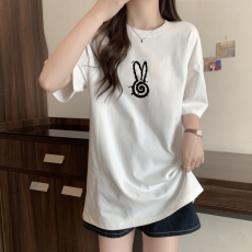 批发实拍 （100%棉）精梳纯棉 印花夏装短袖<b class='q'>T</b><b class='q'>恤</b>女宽松韩版