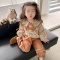女童春装套装2023新款甜美娃娃领泡泡袖碎花上衣+韩版百搭束脚裤轮播图2