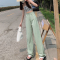 实拍2023新款韩版宽松拖地阔脚裤牛仔裤女直筒显瘦小个子垂感轮播图4