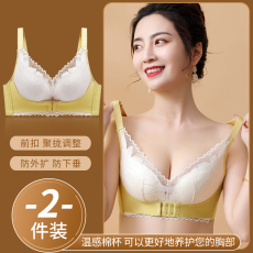 批发小胸聚拢显大<b class='q'>调整型</b>无钢圈内衣防下垂前排扣型收副乳柔软文胸