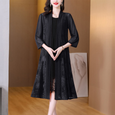 2023新款防晒衣雪纺衫冰丝开衫中长款连衣裙披肩外披大码女装外套