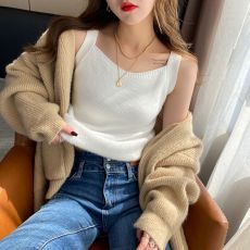 批发吊带背心女加厚内搭无袖打底衫2023新款爆款保暖针织上衣冰爽丝